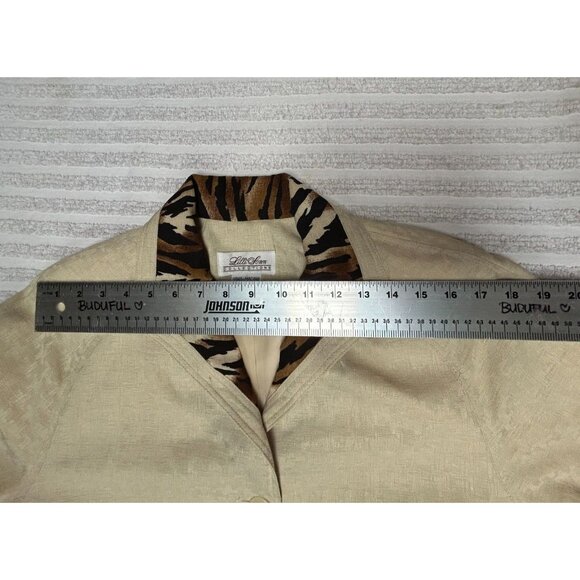 Vintage Lilli Ann Collections Womens Jacket Button Front Ivory Large Lightweight - Picture 4 of 8